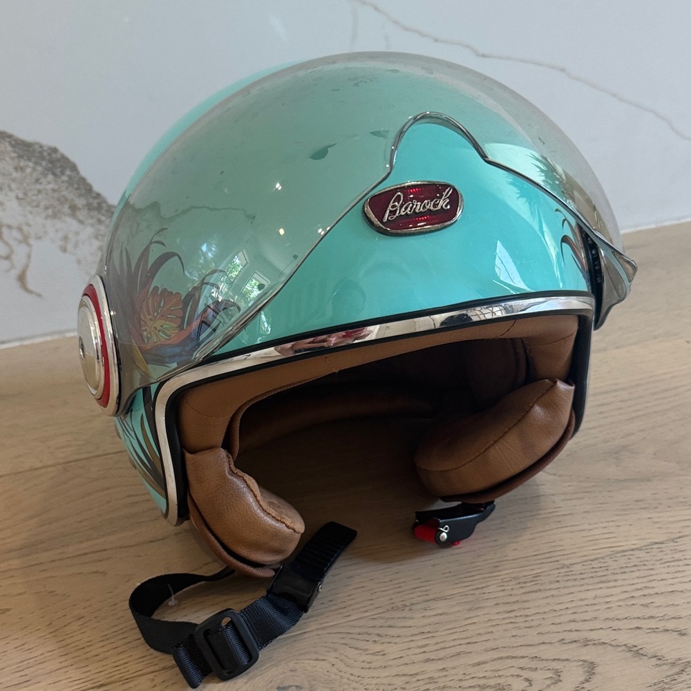 Barock Teal and Brown Motorcycle Helmet